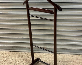 Vintage Wooden Gentleman’s Valet Stand / Suit Butler – Mid-Century Style Clothes & Trouser Rack