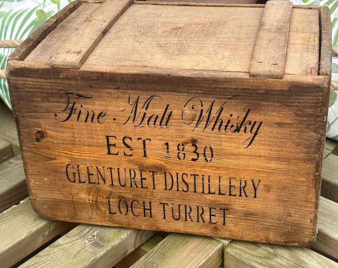 Rustic Wooden Fine Malt Whisky - Scotch Whisky Box Crate
