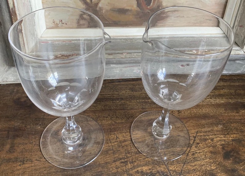 Pair of Antique 19th Century Wine Glasses With Spouts Etsy