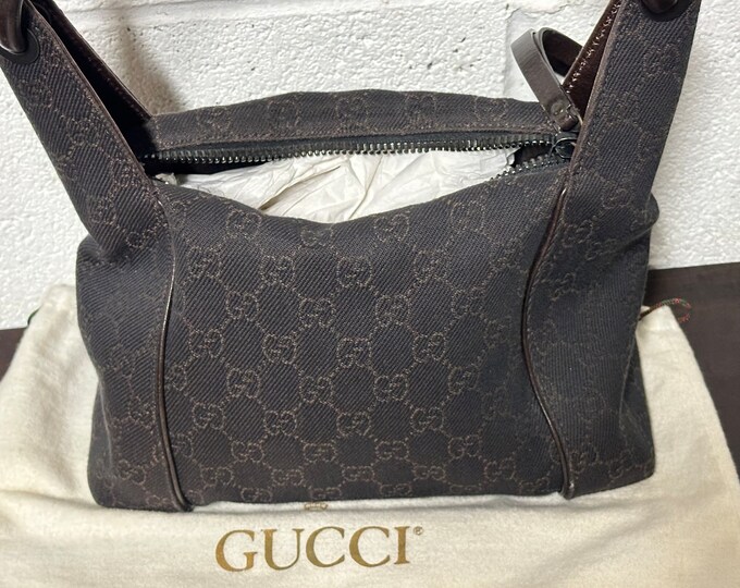 Vintage Dark Brown GG Canvas Shoulder Bag