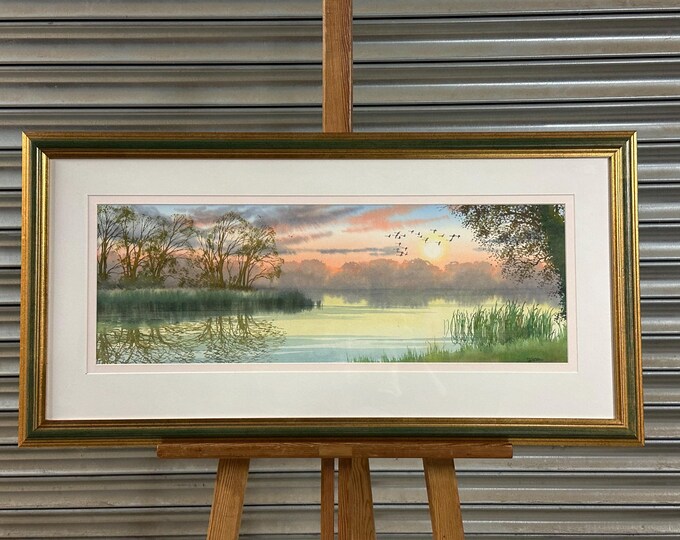 Beautiful Watercolour Of Stockers Lake Nature Reserve, Rickmansworth By Douglas Haddow