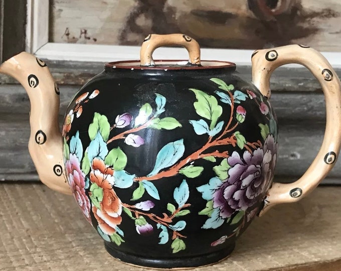 Rare 19th Century Teapot With Crabstock Handle and Spout