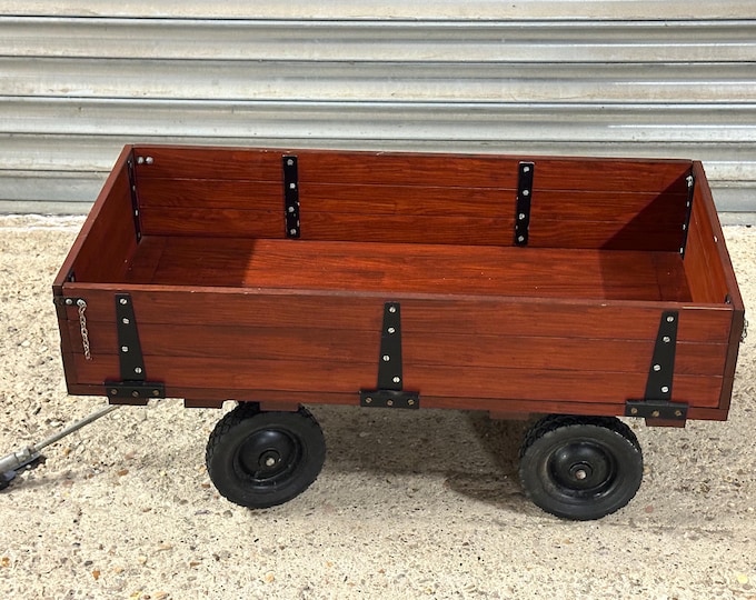 Vintage 4 Wheeled Scratch Built Drop Side Cart and Steers