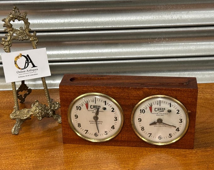 English Chess Sutton Coldfield Wooden Chess Clock Timer. c1930