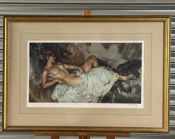 Limited Edition Reclining Nude I Print Signed in Pencil by The Artist, Sir William Russell Flint