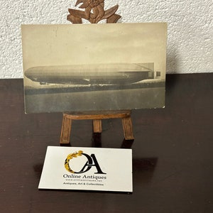 Cartão postal com fotografia rara do Zeppelin - Sachsen, 9 de novembro de 1913, voo para Haida / Böhmen