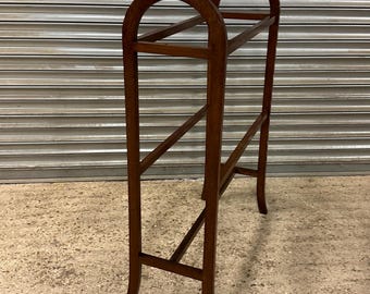 Antique Edwardian Mahogany Freestanding Towel Rail / Clothes Airer c1900