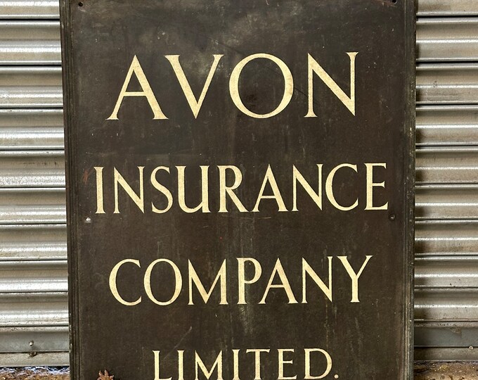 Original Large 1920’s Avon Insurance Ltd Bronze Advertising Plaque Sign