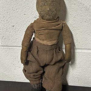 Rare Very Old Antique Well Loved Kathe Kruse Oil Cloth Boy Doll for Restoration circa 1920 - Has wide hips
