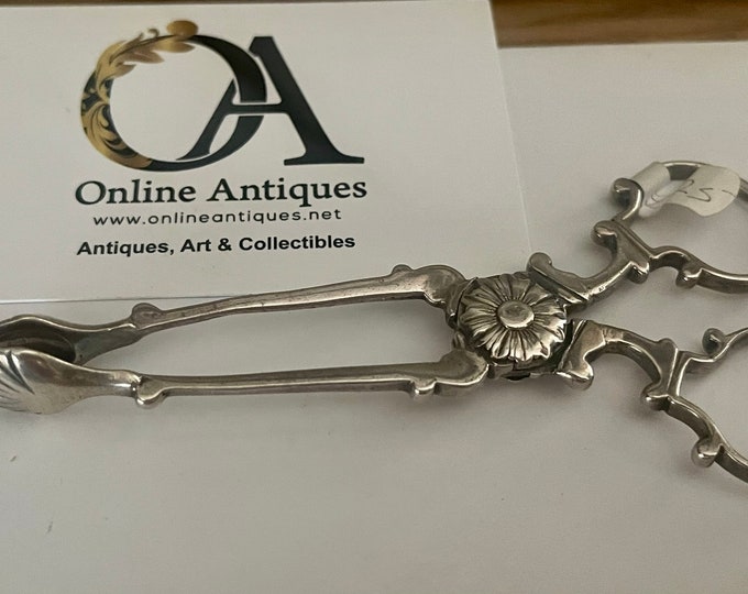 Antique Victorian Hallmarked London Silver 1893 Sugar Nips / Sugar Tongs