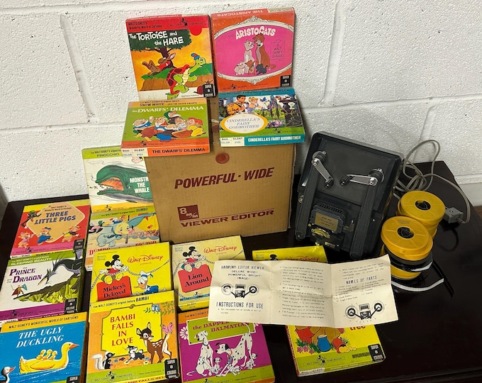 Vintage Harmony View Editor & 15 Walt Disney Super 8mm Reels