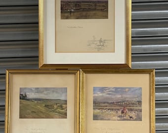 Set of Three Framed Coloured Hunting Prints by Lionel Edwards (1878-1966)