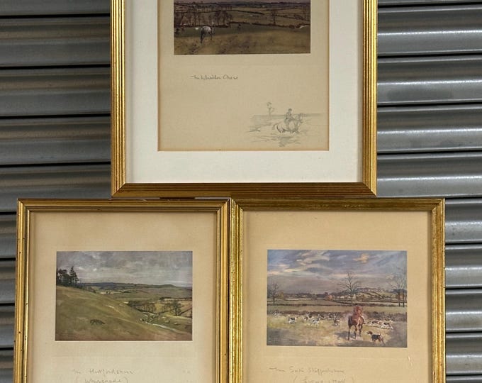 Set of Three Framed Coloured Hunting Prints by Lionel Edwards (1878-1966)