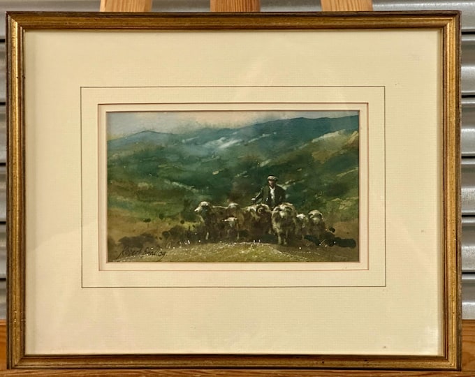 Original 1995 Watercolour Titled Shepherd, Hardknott Pass, By Robert Brindley on the 31/12/1995