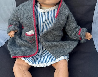 Vintage 1920s Composite & Fabric Doll Stamped I G and S With Hand Painted Features