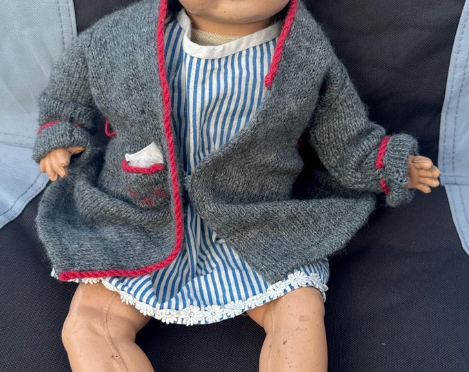 Vintage 1920s Composite & Fabric Doll Stamped I G and S With Hand Painted Features