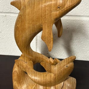Mid Century Hand Made / Hand Carved Dolphin Figure