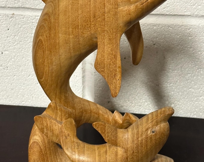 Mid Century Hand Made / Hand Carved Dolphin Figure