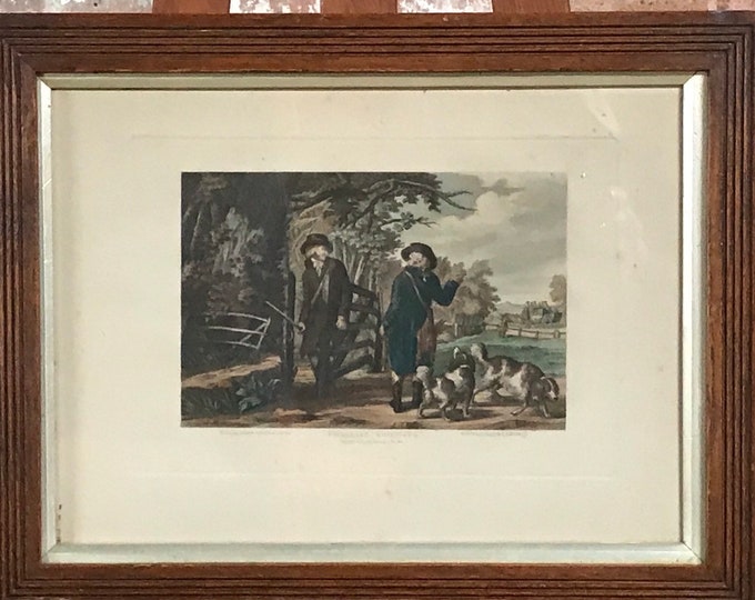 Framed And Glazed Rare 19th Century Hand Coloured Engraving Pheasant Shooting