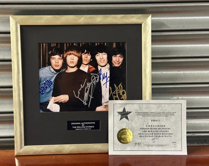 The Rolling Stones – Framed Multi-Signed Colour Photograph with Famously Yours Certificate of Authenticity