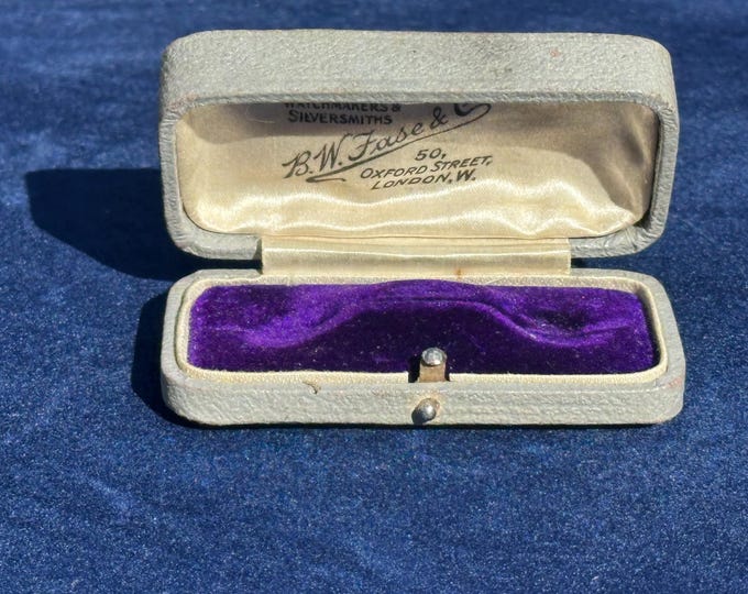 Vintage Antique Art Deco Period B W Fase & Co Leather with Velvet Lining Brooch Presentation Box