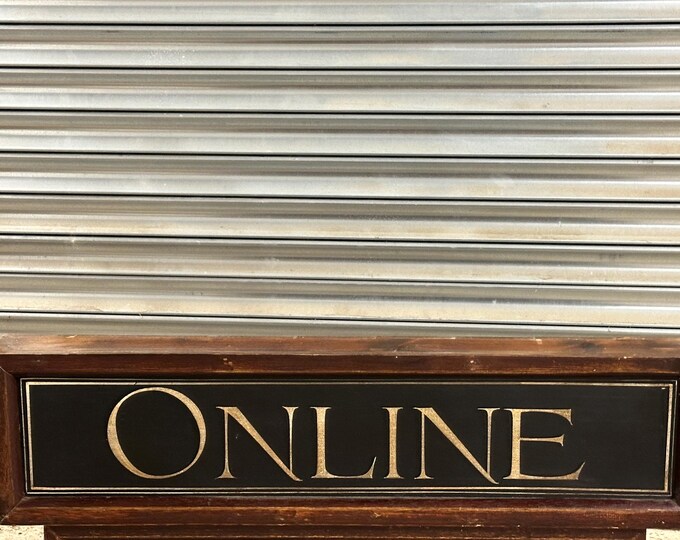 Large Handmade Wooden ‘Online’ Display Sign