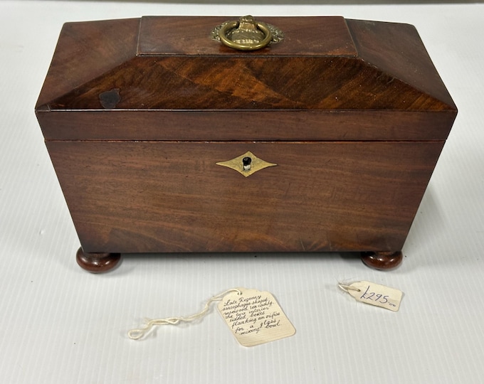 Lovely Late Regency Rosewood Sarcophagus-Shaped Tea Caddy – c.1815–1825