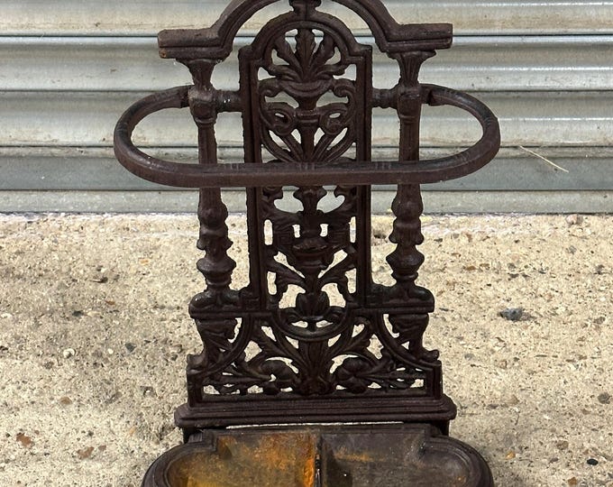 Antique Late Victorian Cast Iron Stick Stand Umbrella Stand