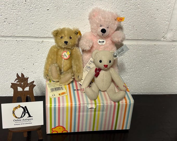 Three Small Gorgeous Steiff Teddy Bears