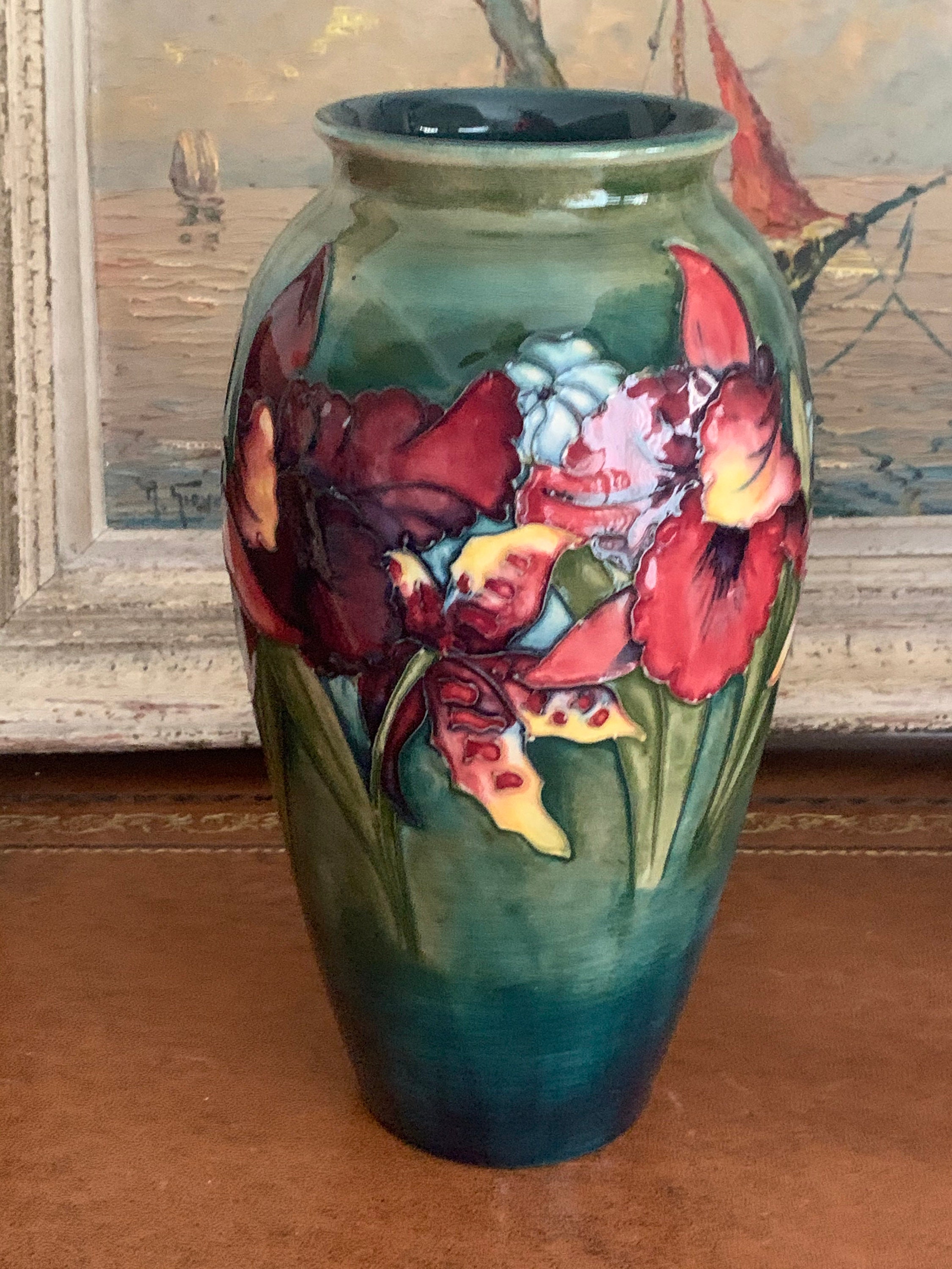 Beautiful Large Walter Moorcroft Orchid Design Vase by Appointment to