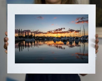 Matted Print | Raby Bay Marina | 6.5" x 4.5" print; 10"x8" white mount