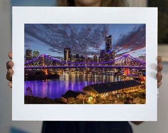 Matted Print | The Story Bridge (Grey Clouds) 2021