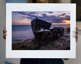 Matted Print | HMQS Gayundah Shipwreck, Woody Point