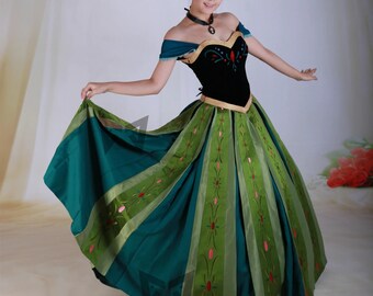 Princess Anna Cosplay Dress Princess Coronation Cosplay Costume