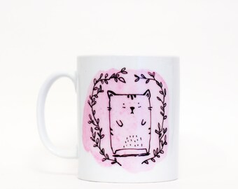 Pastel Kitten - Hand Painted Mug