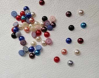 9mm Flat Back Half Round Pearls, Embellishments, Cabochons