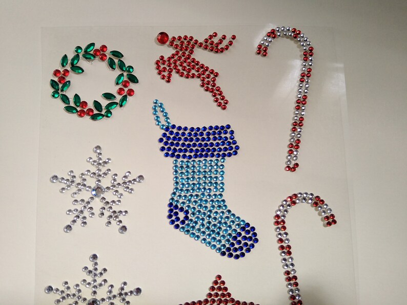 Diamante Rhinestone Christmas Stickers Self Adhesive | Etsy