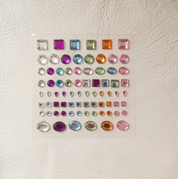 Large Faceted Multicoloured Adhesive Gems - choose your shape Large Faceted Multicoloured Adhesive Gems - choose your shape
