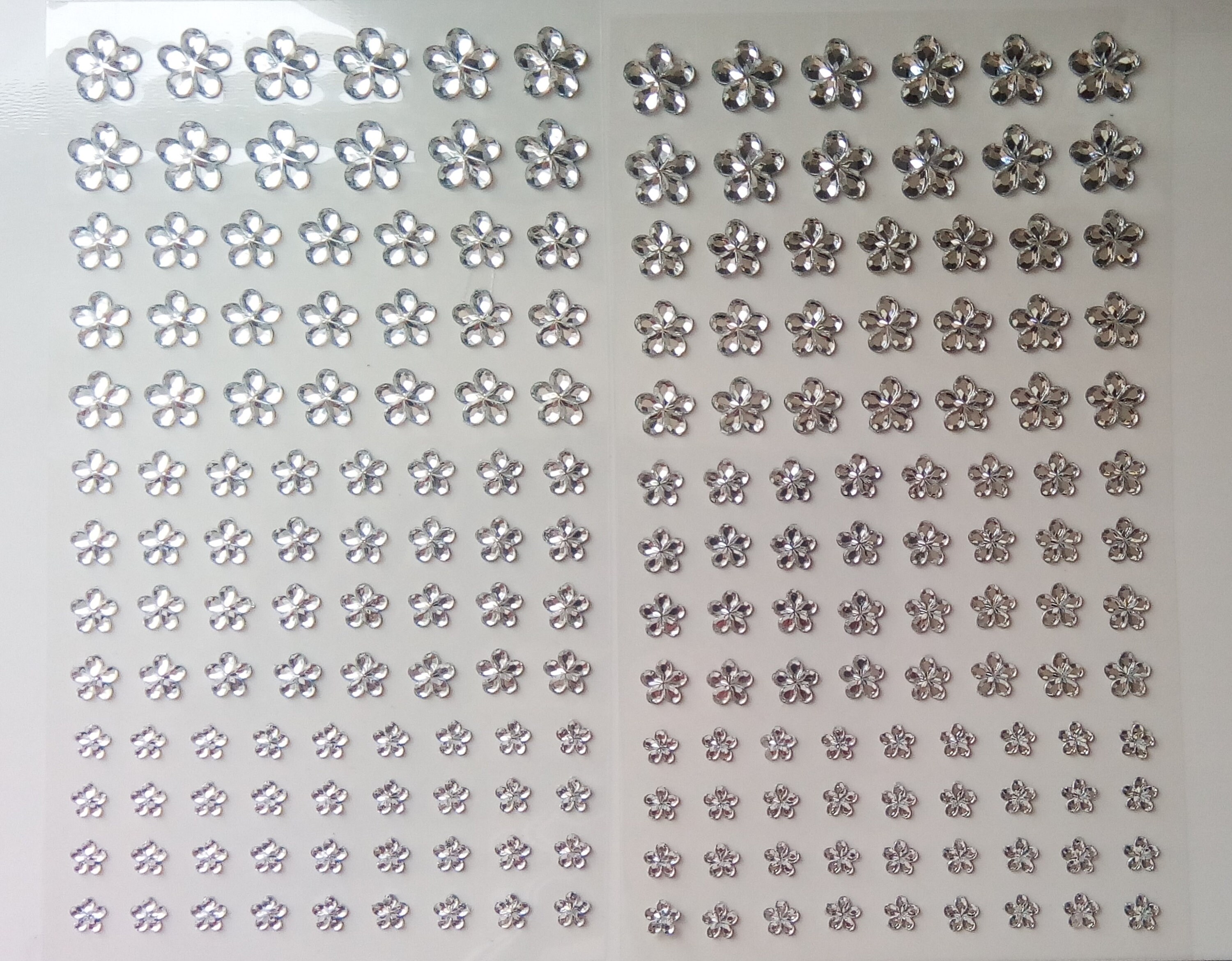 10 X Strips Diamante Rhinestone Clusters Clear Self Adhesive Stick