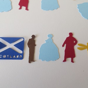 Outlander Inspired Confetti - Set of 130 - Handmade - Claire, Jamie Fraser, Scotland, Outlander Viewing Party, Book Club