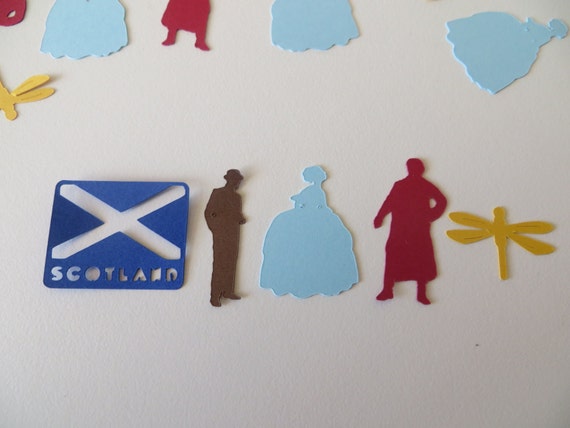 Outlander Inspired Confetti - Set of 130 - Handmade - Claire, Jamie Fraser, Scotland, Outlander Viewing Party, Book Club Il_570xn