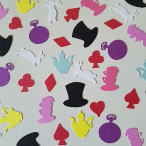 Mad Hatter Tea Party Confetti - Set of 140 - Alice in Wonderland - Through the Looking Glass - Table Confetti - Party Decor