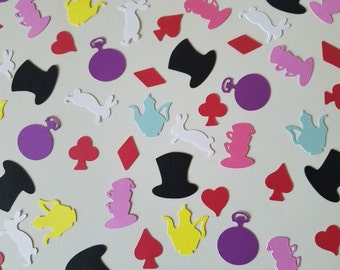 Mad Hatter Tea Party Confetti - Set of 140 - Alice in Wonderland - Through the Looking Glass - Table Confetti - Party Decor