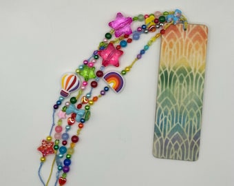 Wizard of Oz Themed Double Sided Junk Journal Bookmark Dangle Charms Purple Red Rainbow Balloon