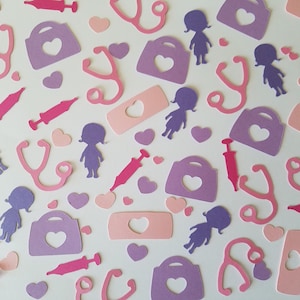 Doc McStuffins Confetti - Set of 160 - Doc McStuffins Party, Party Decor, Doctor&#39;s Bag, Band Aid, Syringe