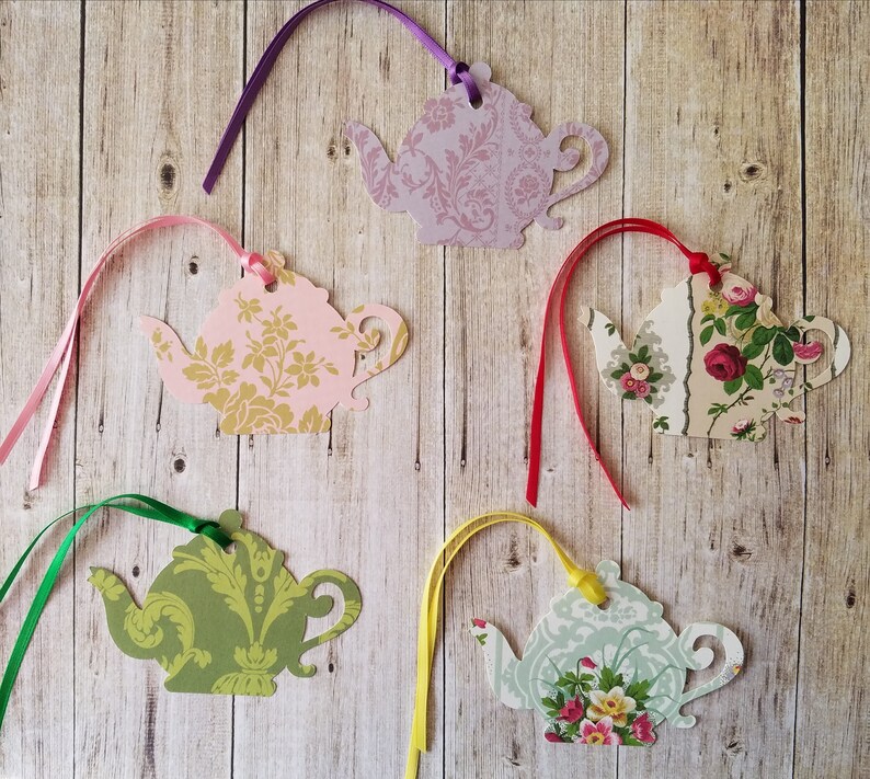 Tea Party Teapot Gift Tags Set of 10 Shabby Chic Bridal Etsy