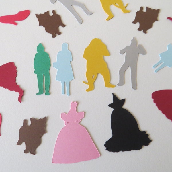 Wizard of Oz Confetti - Set of 180 - Handmade - Dorothy - Toto - Scarecrow - Tinman - Lion - Wicked Witch - Toto - Wizard of Oz Party