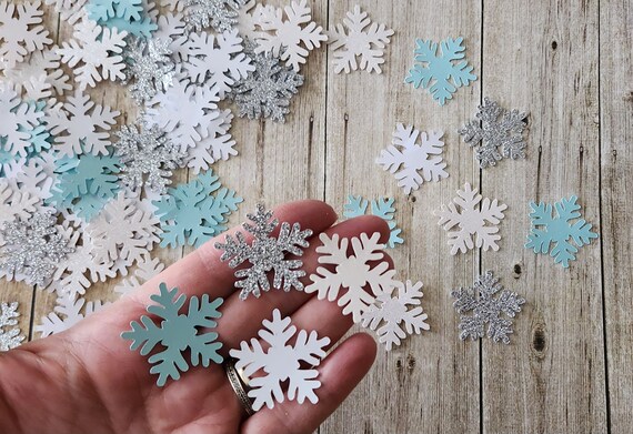 Pink and White Snowflake Confetti Eco Friendly Table Scatter