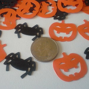 Halloween Confetti Spider and Pumpkin Set of 100 Jack O'Lantern Confetti Table Confetti image 4