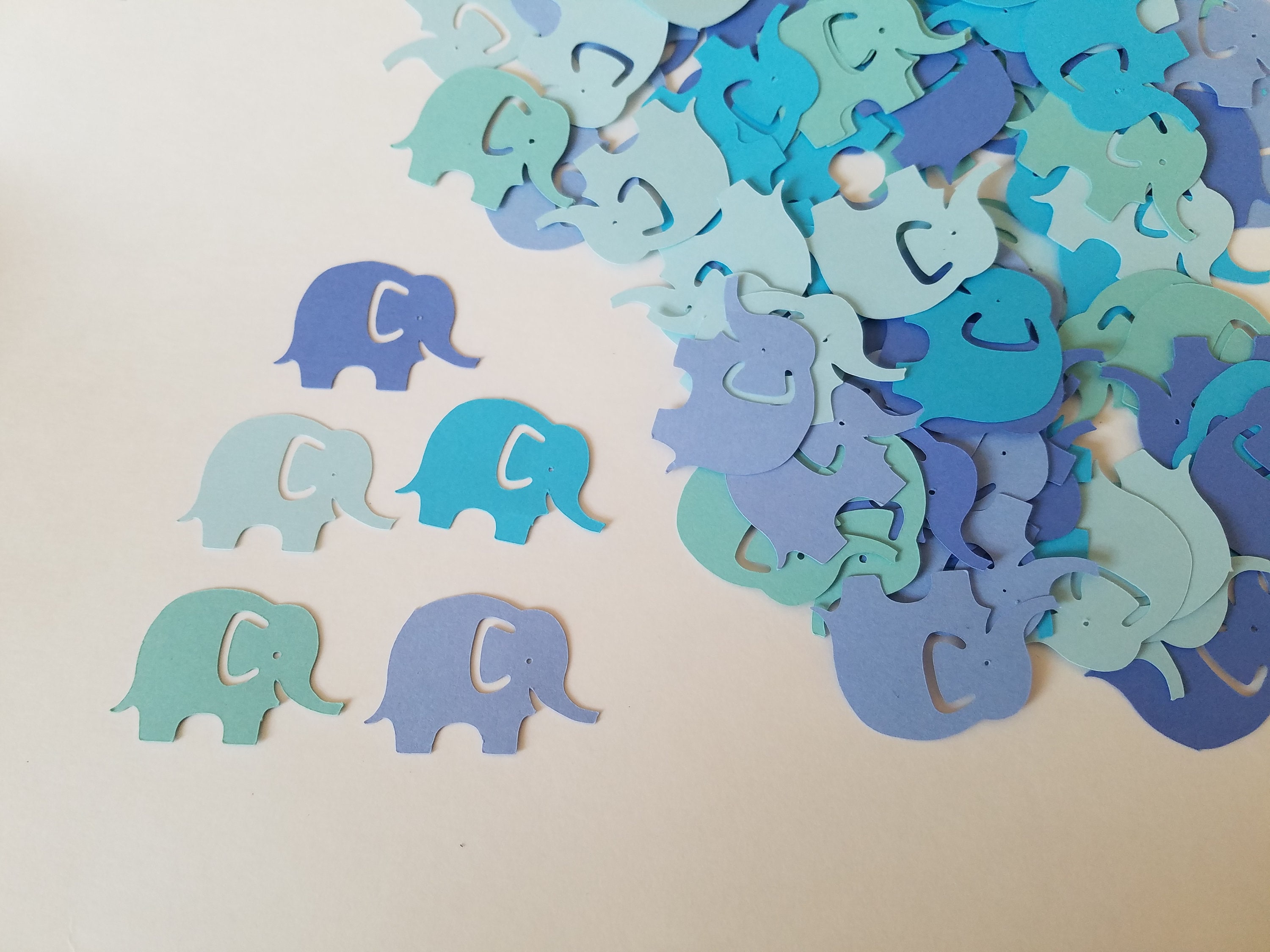 Elephant Confetti Blue Set of 100 Baby Shower Confetti First Birthday Table Decor Party Decor